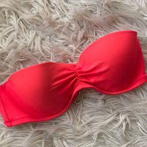 Coral Bandeau Swim Top